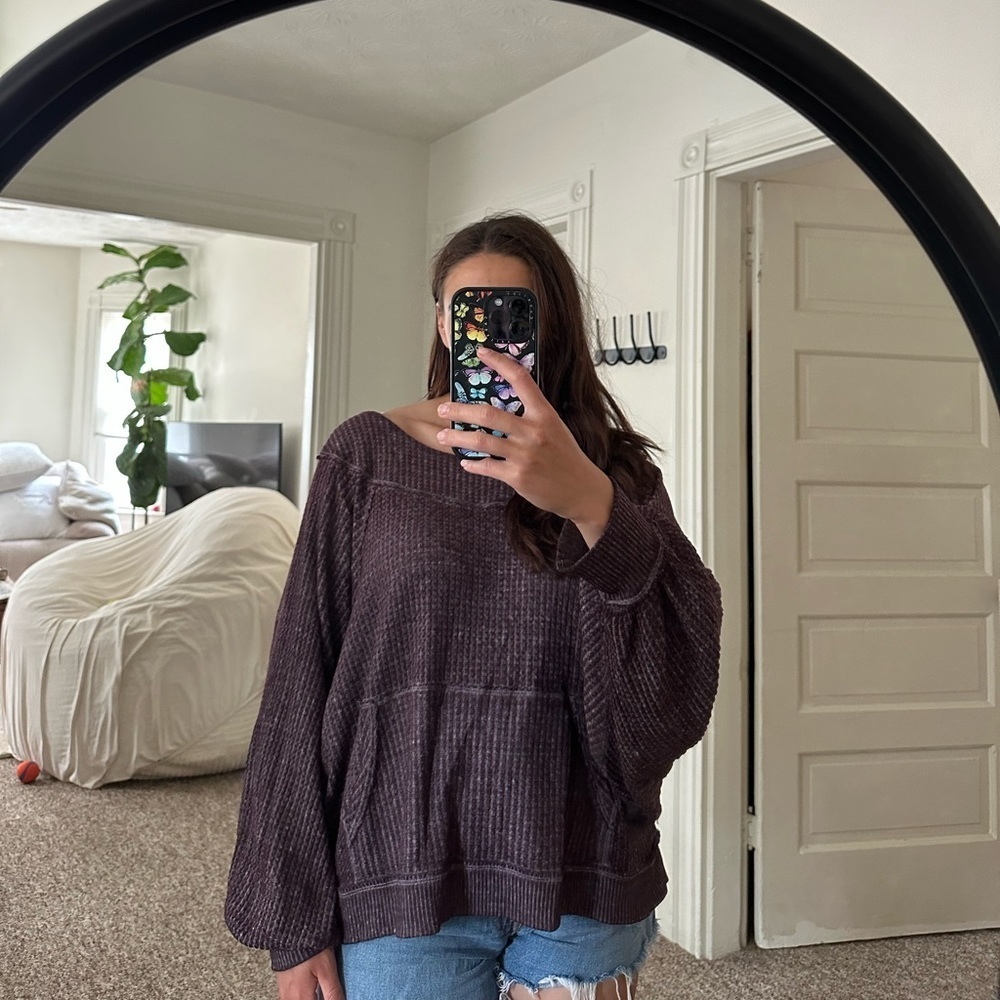 Free People Waffle Knit Top